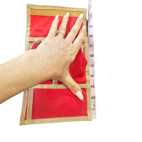 Red Velcro Old School Wallett pockets change purse UNISEX - Picture 6 of 8